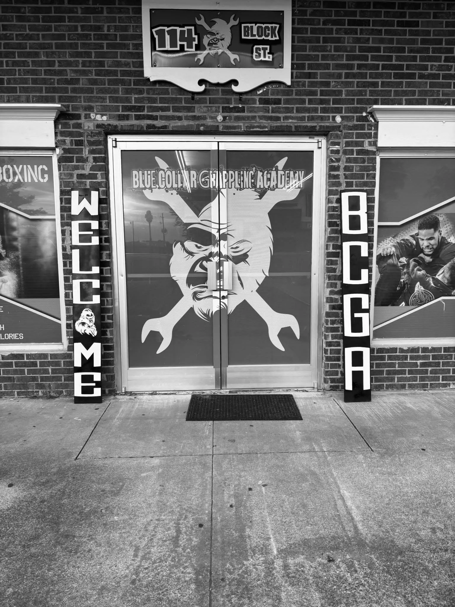 Blue Collar Grappling Academy members at the academy